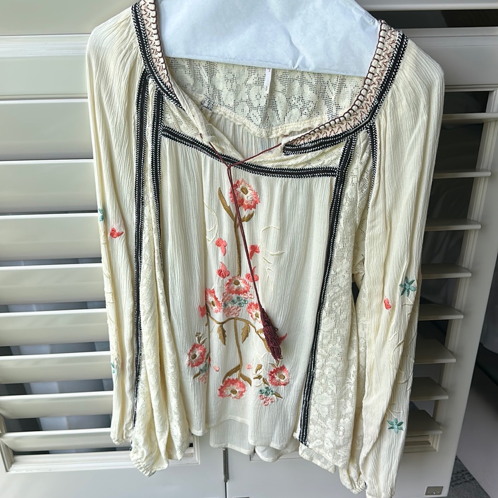 Free people cream colored too with lacing detail